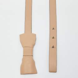 مملوكة مسبقًا Valentino Beige Leather Bow Waist Belt 70CM