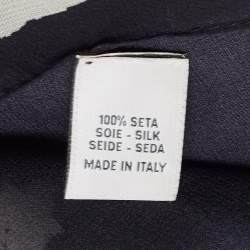 Pre Owned Valentino Black VLogo Print Silk Chiffon Scarf