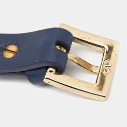 Pre Owned Valentino Rockstud Leather Gold Tone Bracelet
