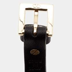 Pre Owned Valentino Rockstud Leather Gold Tone Bracelet