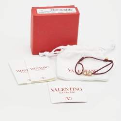 Valentino Vlogo Crystal Gold Tone Cord Bracelet