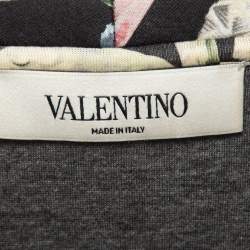 Pre Owned Valentino Black Animal Fantasy Print Neoprene Sweatshirt L