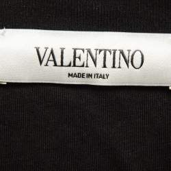 Pre Owned Valentino Black VLTN Print Cotton T-Shirt L