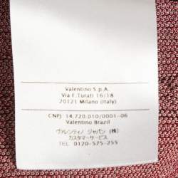 Pre Owned Valentino Black/Pink Lace Trim Knit Top M