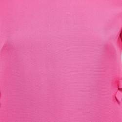 Pre Owned Valentino Pink Crepe Couture Bow Detail Short Dress S