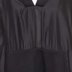 Valentino Black Jersey and Washed Taffetas Cape Sweatshirt L