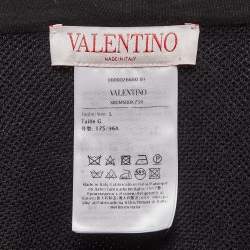 Valentino Black Jersey and Washed Taffetas Cape Sweatshirt L