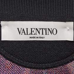 Valentino Black Tropical Intarsia Knitted Bomber Jacket L