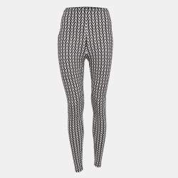 Valentino White/Black V Optical Print Jersey Leggings XS