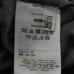 Valentino Grey Embellished/Printed Jersey T-shirt XS