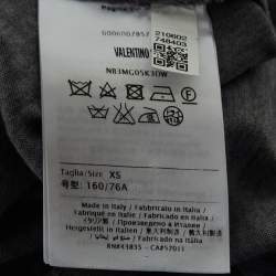 Valentino Grey Embellished/Printed Jersey T-shirt XS