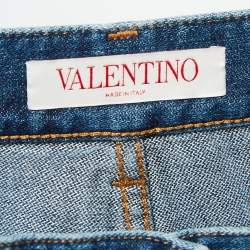 Pre Owned Valentino Blue Denim Bootcut Jeans L Waist 32"