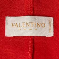 مملوكة مسبقًا Valentino Red Silk Ruffled Maxi Dress L