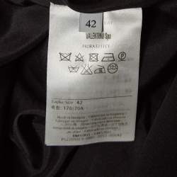 Pre Owned Valentino Black Virgin Wool & Silk Midi Skirt M