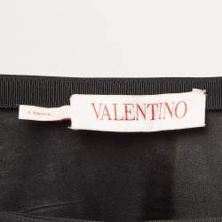 Pre Owned Valentino Black Virgin Wool & Silk Midi Skirt M