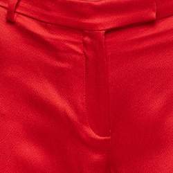 Valentino Red Crepe Wide Leg Pants M