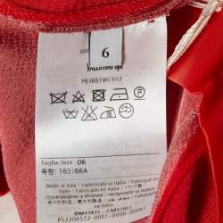 Valentino Red Crepe Wide Leg Pants M
