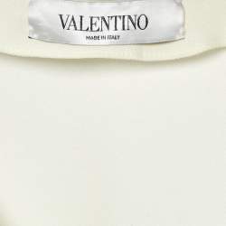 Pre Owned Valentino Cream Tropical World Arazzo Print Silk Blouse M
