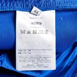 مملوكة مسبقًا Valentino Blue Wool & Silk Pleated Tapered Trousers M