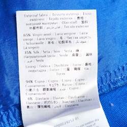 مملوكة مسبقًا Valentino Blue Wool & Silk Pleated Tapered Trousers M