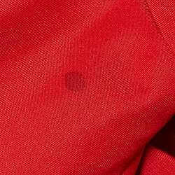 Pre Owned Valentino Red Gabardine Straight-Leg Trousers S