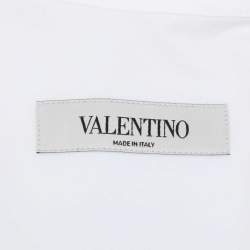 Pre Owned Valentino White Cotton Waist Tie Shirt XS