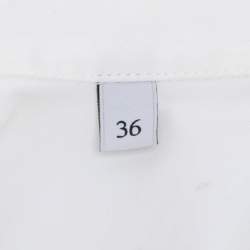 Pre Owned Valentino White Cotton Waist Tie Shirt XS