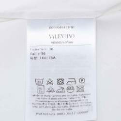 Pre Owned Valentino White Cotton Waist Tie Shirt XS