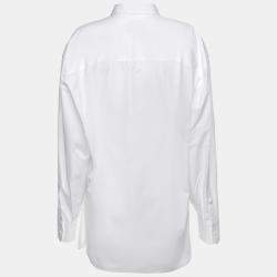 Pre Owned Valentino White Cotton Waist Tie Shirt XS