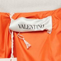 Valentino Yellow/Grey Sequin Embellished Cotton Crop Jacket S