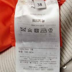 Valentino Yellow/Grey Sequin Embellished Cotton Crop Jacket S