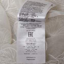 Pre Owned Valentino White Floral Embellished Organza Silk Sheer Shirt XS