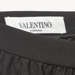 Pre Owned Valentino Black Wool Blend Midi Skirt S