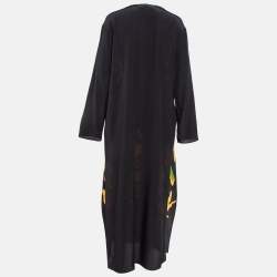 Pre Owned Valentino Multicolor Dragon Print Crepe de Chine Silk Midi Dress M