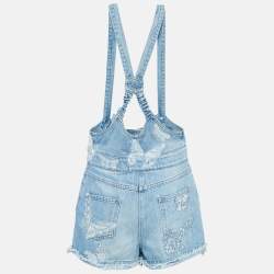 Valentino Blue Washed Denim Butterfly Applique Dungaree M
