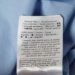 Pre Owned Valentino Blue Cotton One Shoulder Flap Detail Shirt S