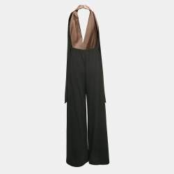 Valentino Black Crepe Tie-Up Halter Neck Backless Jumpsuit S