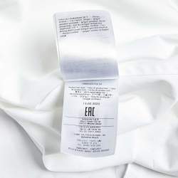 Pre Owned Valentino White Logo Print Poplin Tie-Up Neck Detail Oversize Shirt L