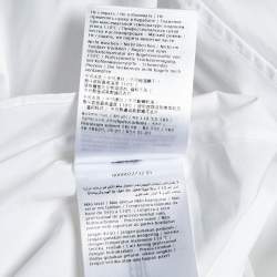 Pre Owned Valentino White Cotton Feather Cuff Trim Button Front Shirt L