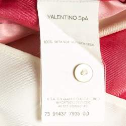 Pre Owned Valentino Vintage Pink Abstract Print Silk Shirt L