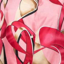Pre Owned Valentino Vintage Pink Abstract Print Silk Shirt L
