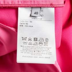 Valentino Fluorescent Pink Wool Pleated Knee Length Shorts S