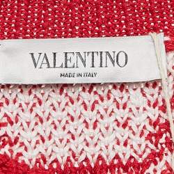 Valentino Red/White V Pattern Knit Sweater L