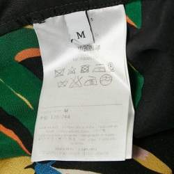 Pre Owned Valentino Black Tropical Print Silk Shirt and Pants M