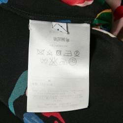 Pre Owned Valentino Black Tropical Print Silk Shirt and Pants M