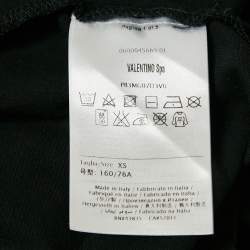 Pre Owned Valentino Black VLTN Print Jersey Crew Neck T-Shirt XS