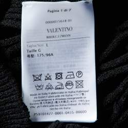 Pre Owned Valentino Black Mesh Knit High Neck Sweater L