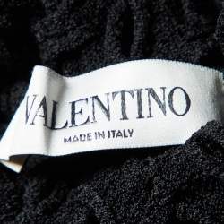 Pre Owned Valentino Black Mesh Knit High Neck Sweater L