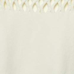 Pre Owned Valentino Ivory White Mesh Knit High Neck Jumper M