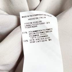 Pre Owned Valentino Grey Satin Silk Pleated Long Dress M